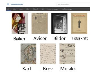 Nettbiblioteket - Nasjonalbiblioteket sin samling av bøker, aviser, bilder, tidsskrifter, kart, brev og musikk
