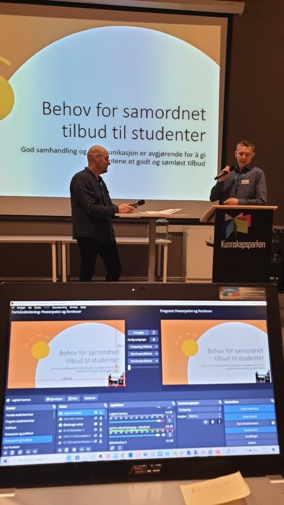 amarbeid om bibliotektjenester for studenter.Presentasjon av veileder for samarbeid David Wulff Sæther, bibliotekar ved Senja bibliotek og Mats Ivan Larsen, prosjektleder i Senja bibliotek